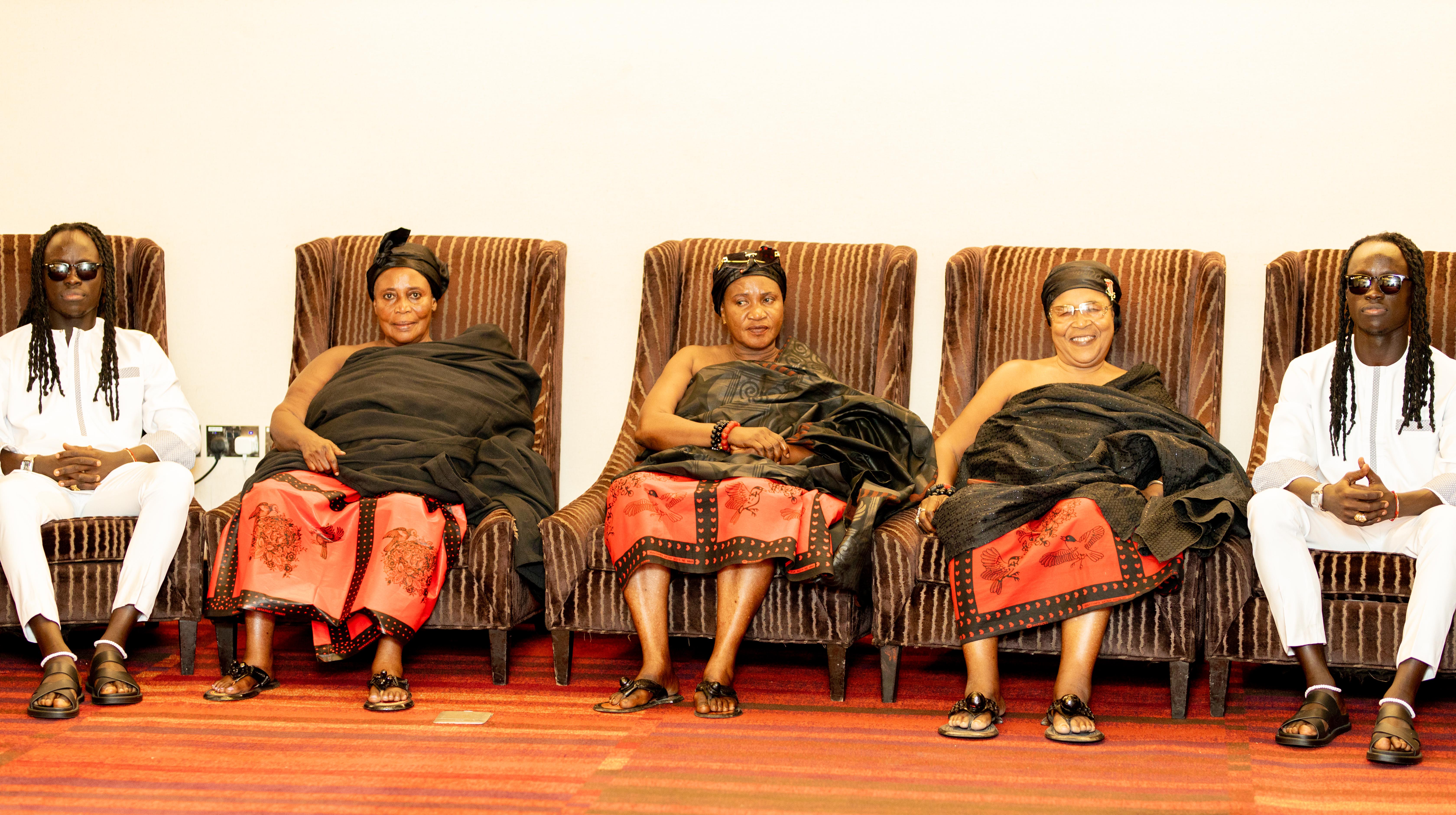 Mystic Twins at a public event with dignitaries